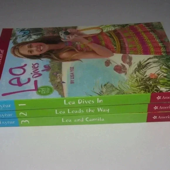 Lisa Yee AMERICAN GIRL Doll (3) Books~LEA Dives In~Leads the Way~LEA and Camila - Picture 3 of 3